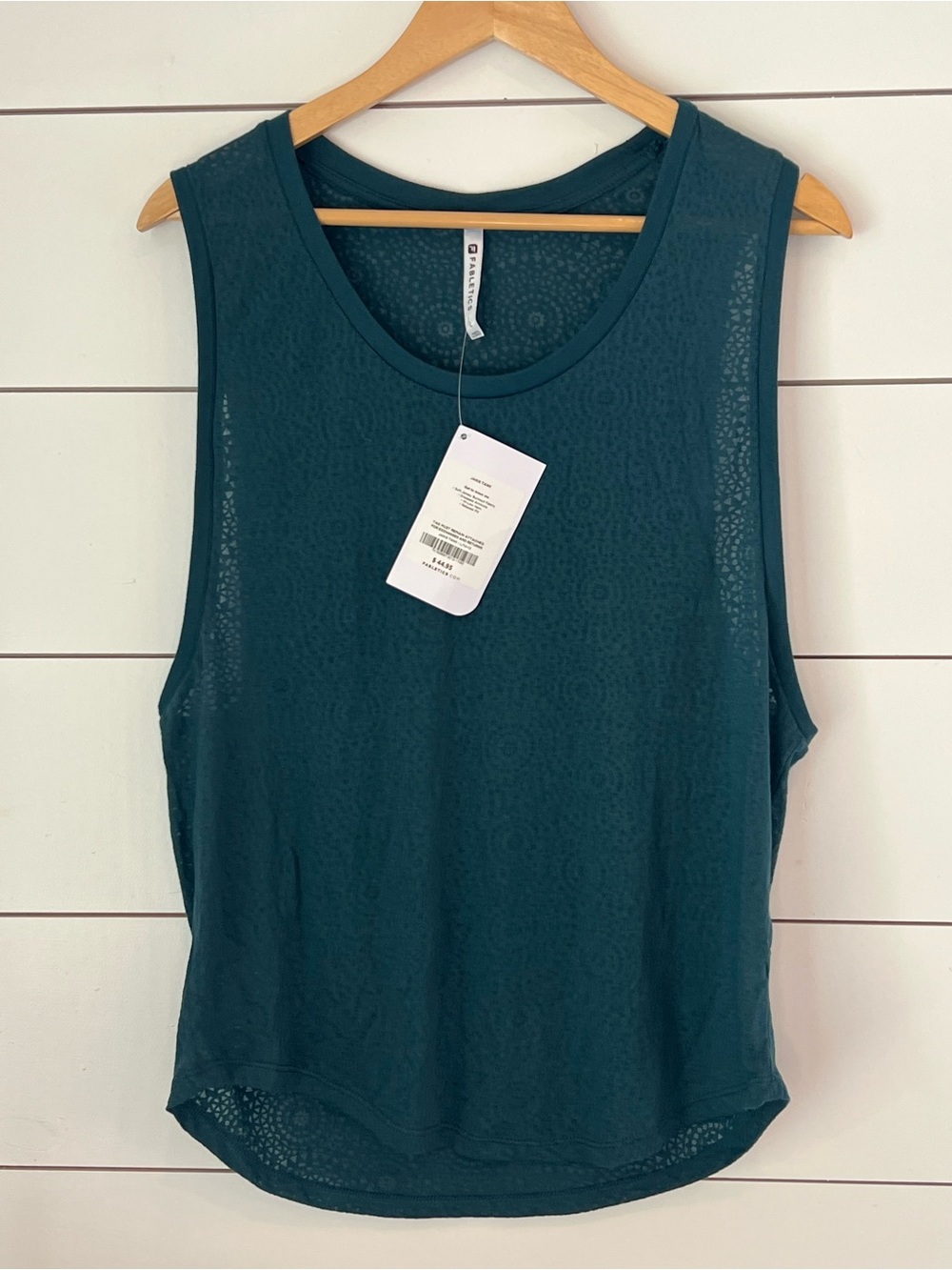 NWT Fabletics Deep Teal Janis Athletic Tank /athleisure/ activewear Large
